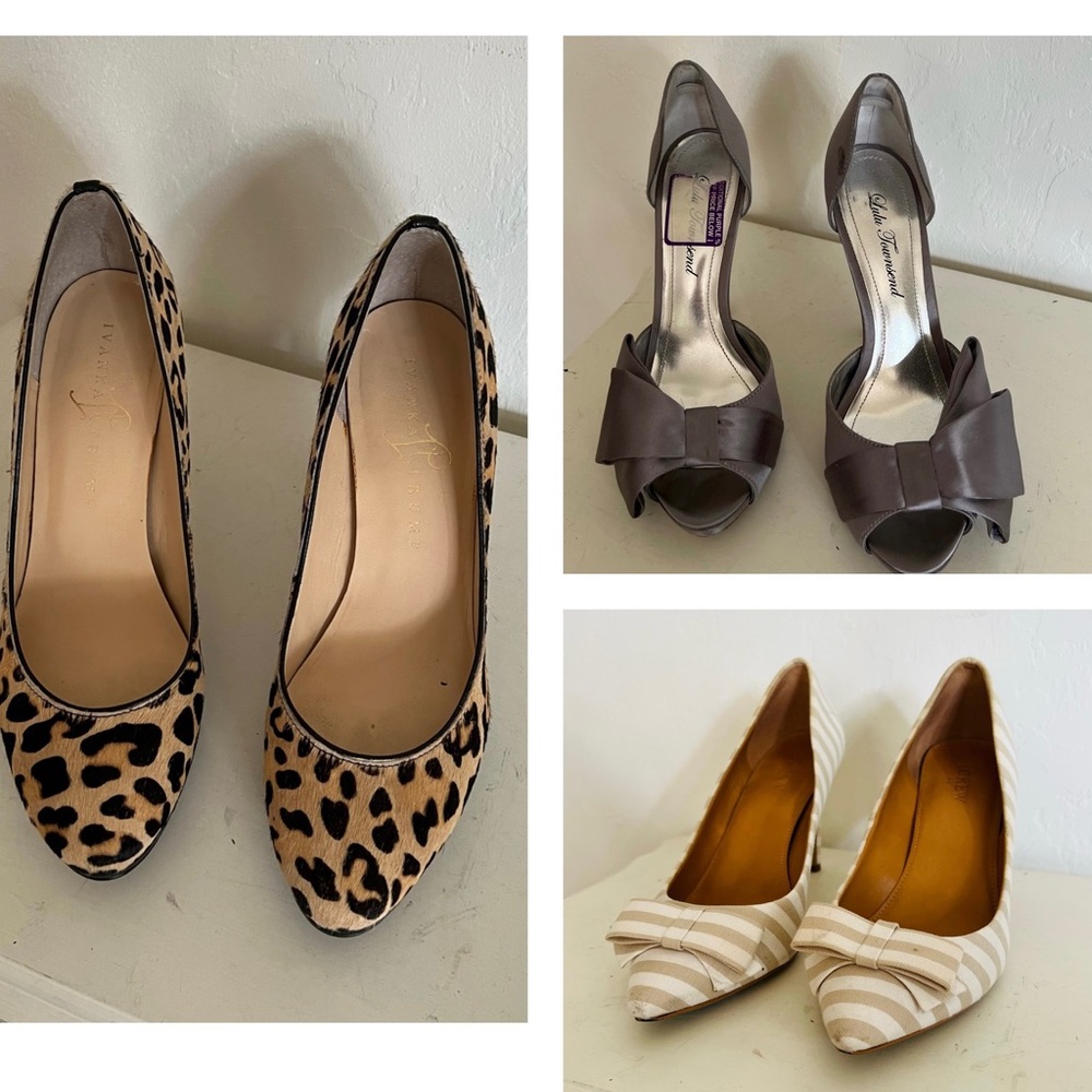 J. Crew , Ivanka Trump leopard , Lulu Townsend Bundle of high heeled pumps shoes